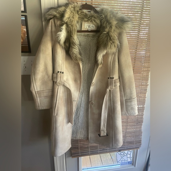 Jackets & Blazers - Tasha Polizzi Faux Shearling Suede Penny Lane Jacket Trench Coat Size medium
